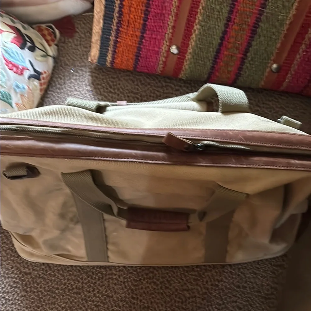 Vintage Khaki and Brown Men's Bag